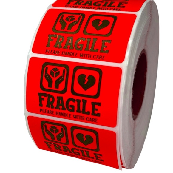 Fragile handle with care sticker | shipping supplies labels stickers new - Picture 2 of 5